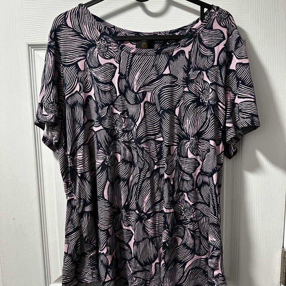 Floral navy blue and Pink Women's Top